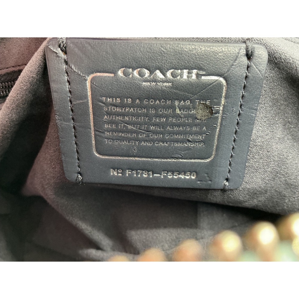 Coach Mini Sierra Satchel F58540 Patent‎ Leather Blue | Crossbody | Authentic - Picture 3 of 12